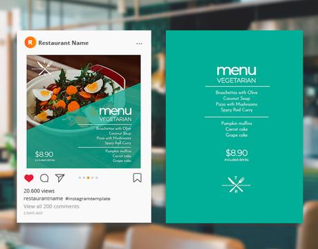 Diseños para redes sociales gastronómicas con unos clicks