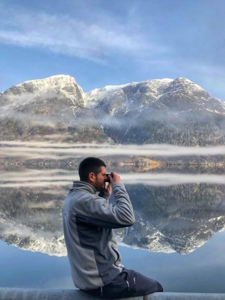 Fotos-de-Hardanger-en-Noruega-Pau-en-el-lago-de-la-carretera ▷ 10 razones principales para viajar por el fiordo noruego en invierno