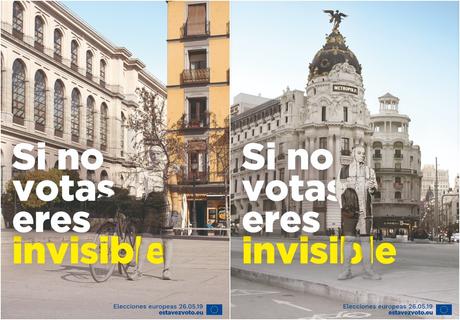 El Parlamento Europeo utiliza papeleras como soporte publicitario para incentivar el voto de los más jóvenes