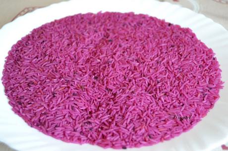 Arroz rosa con sepia a la plancha