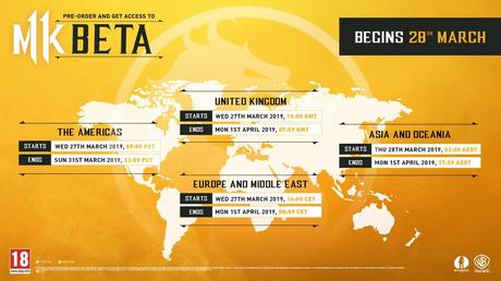 Fechas para la beta de Mortal Kombat 11
