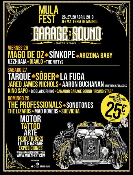 Garage Sound Mulafest reunirá en Madrid a Mägo de Oz, Tarque, Sôber, La Fuga, Sínkope, The Professionals, Arizona Baby...