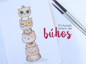 Pintando: tótem búhos