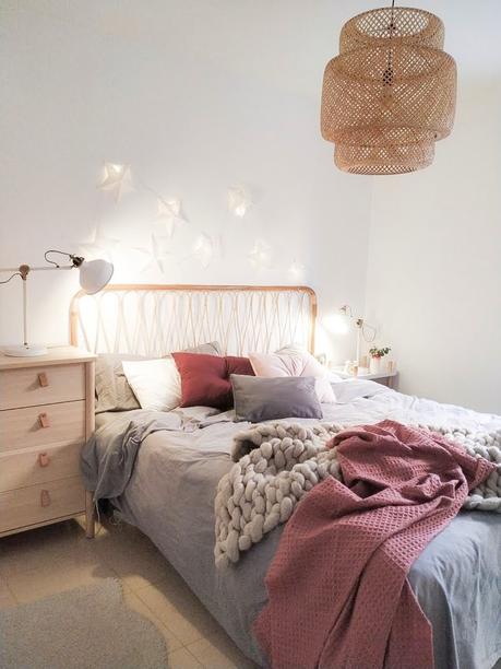 My nordic style: Mi dormitorio gris, rosa y burdeos
