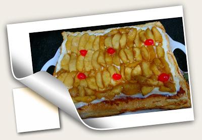 TARTA DE MANZANA DE HOJALDRE CON CREMA PASTELERA