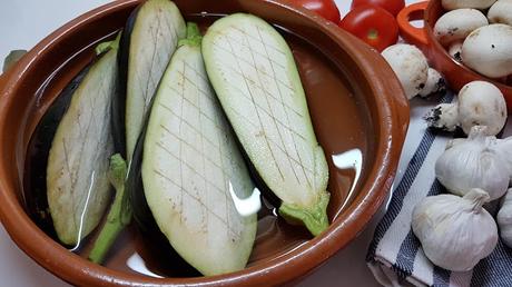 Berenjenas rellenas de champiñones