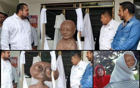 Escultura chusca de Benito Juárez en SLP se vuelve viral