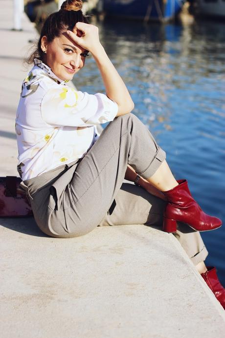 Pantalones paper bag con top floreado Pantalones paper bag con top floreado