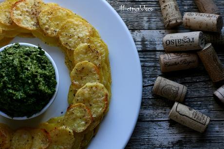 Corona de patatas al horno con pesto de acelgas