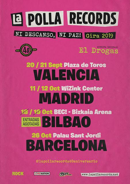 Tras Bilbao y Madrid, La Polla Records anuncia también doblete en Valencia