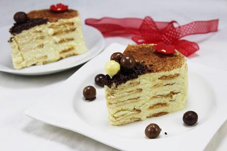 Tarta de galletas y mascarpone porción