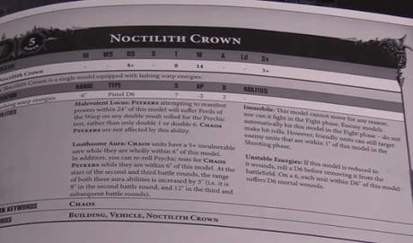 Reglas del Noctilith Crown y algunas filtraciones mas del nuevo codex MEC Reglas del Noctilith Crown y algunas filtraciones mas del nuevo codex MEC