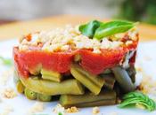 Judías verdes tomate albahaca