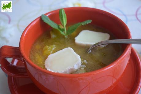Sopa de Arroz y Calabaza con Queso