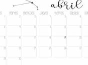 Imprimible: Calendario abril 2019