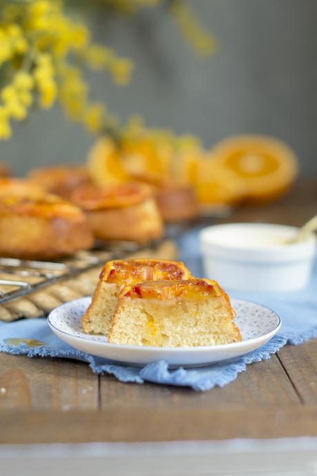 Bizcocho invertido de naranja sanguina Bizcocho invertido de naranja sanguina