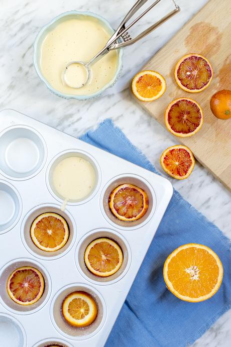 Bizcocho invertido de naranja sanguina Bizcocho invertido de naranja sanguina