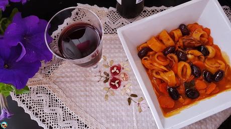 Calamares en salsa de zanahoria