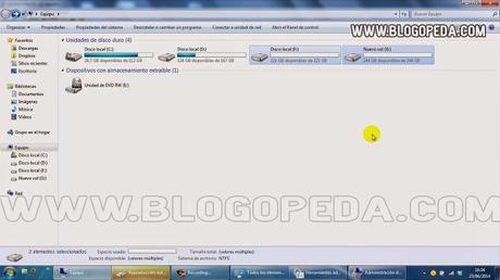 particionar un disco externo en windows 7