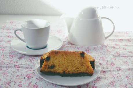 Bizcocho de naranja con chocolate sin gluten y sin lactosa