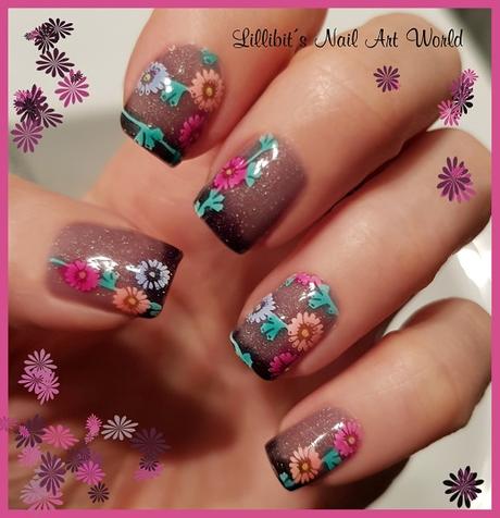 Esmalte térmico-holográfico de Born Pretty Store con flores Esmalte térmico-holográfico de Born Pretty Store con flores