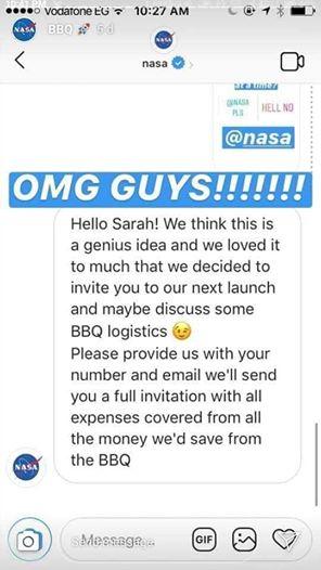 ¿Como acabas con el hambre? con un asador y un transbordador espacial