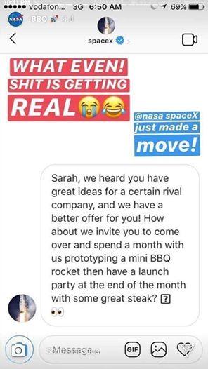 ¿Como acabas con el hambre? con un asador y un transbordador espacial