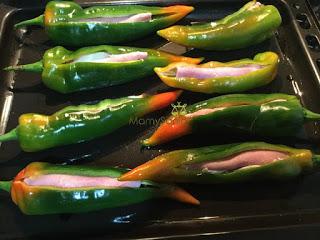 PIMIENTOS VERDES RELLENOS DE JAMÓN  Y QUESO