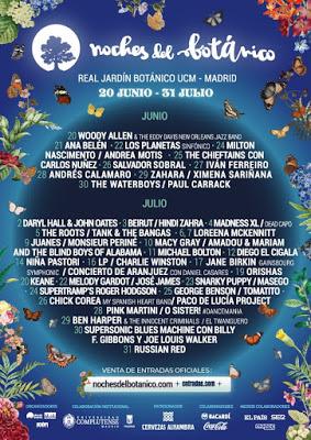 Noches del Botánico 2019, Detalles y artístas confirmados