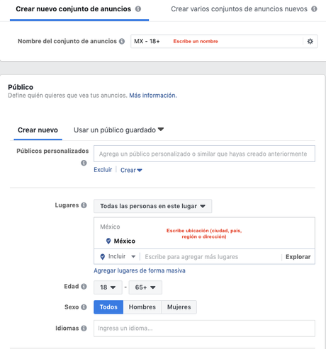 segmentacion facebook - taquerias
