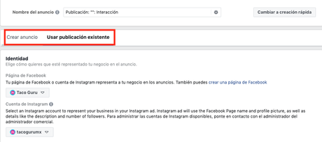 crear anuncio- publicidad Facebook