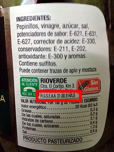 Encurtidos Carrefour y Rioverde pepinillos rioverde