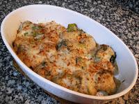 Brécol gratinado con merluza