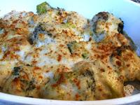 Brécol gratinado con merluza