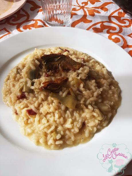 RISOTTO DE ALCACHOFAS Y JAMÓN