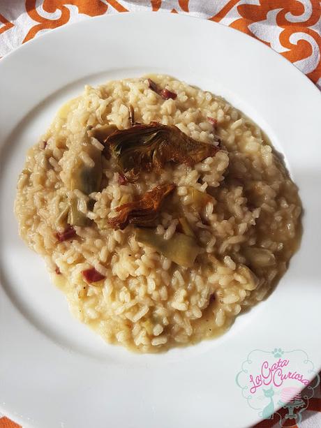 RISOTTO DE ALCACHOFAS Y JAMÓN