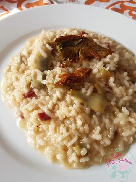 RISOTTO DE ALCACHOFAS Y JAMÓN
