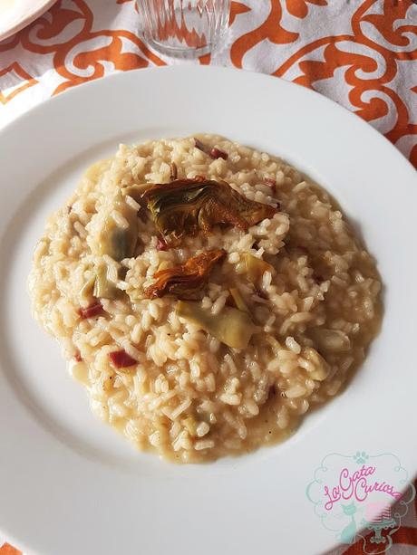 RISOTTO DE ALCACHOFAS Y JAMÓN
