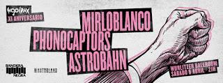 Concierto de Mirloblanco, Phonocaptos y Astrobahn en Wurlitzer Ballroom