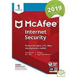McAfee Internet Security 2019 - Antivirus, PC/Mac/Android/Smartphones, 1 Dispositivo, Suscripción de 1 año