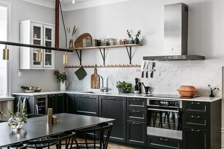 Blanco y negro para la cocina.