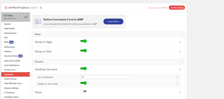 Implementar comentarios en posts AMP