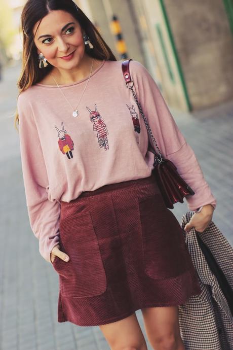 Falda de pana con blazer Falda de pana con blazer