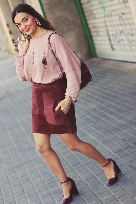 Falda de pana con blazer Falda de pana con blazer