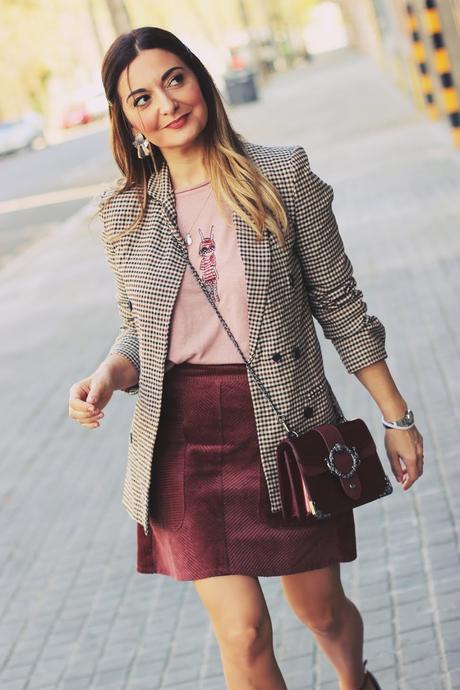 Falda de pana con blazer Falda de pana con blazer
