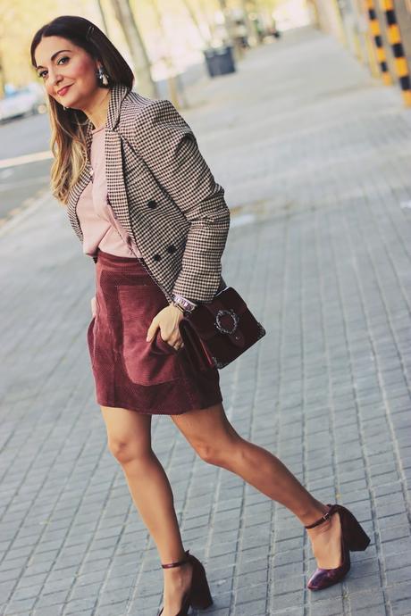 Falda de pana con blazer