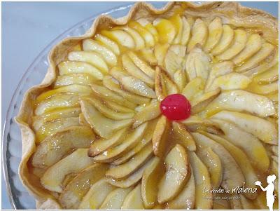 Tarta de manzana con crema pastelera