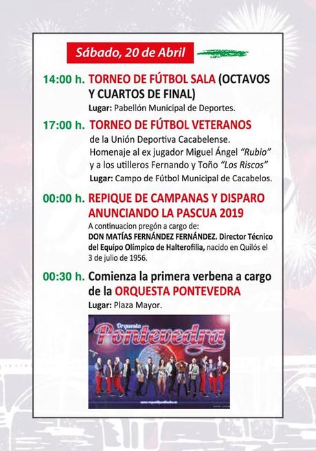 Programa de fiestas de la Pascua de Cacabelos 2019