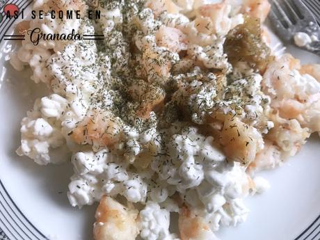 Canelones de berenjena rellenos de ricotta y gambas Canelones de berenjena rellenos de ricotta y gambas