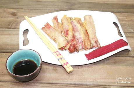 PENCAS DE ACELGA ROJA EN TEMPURA